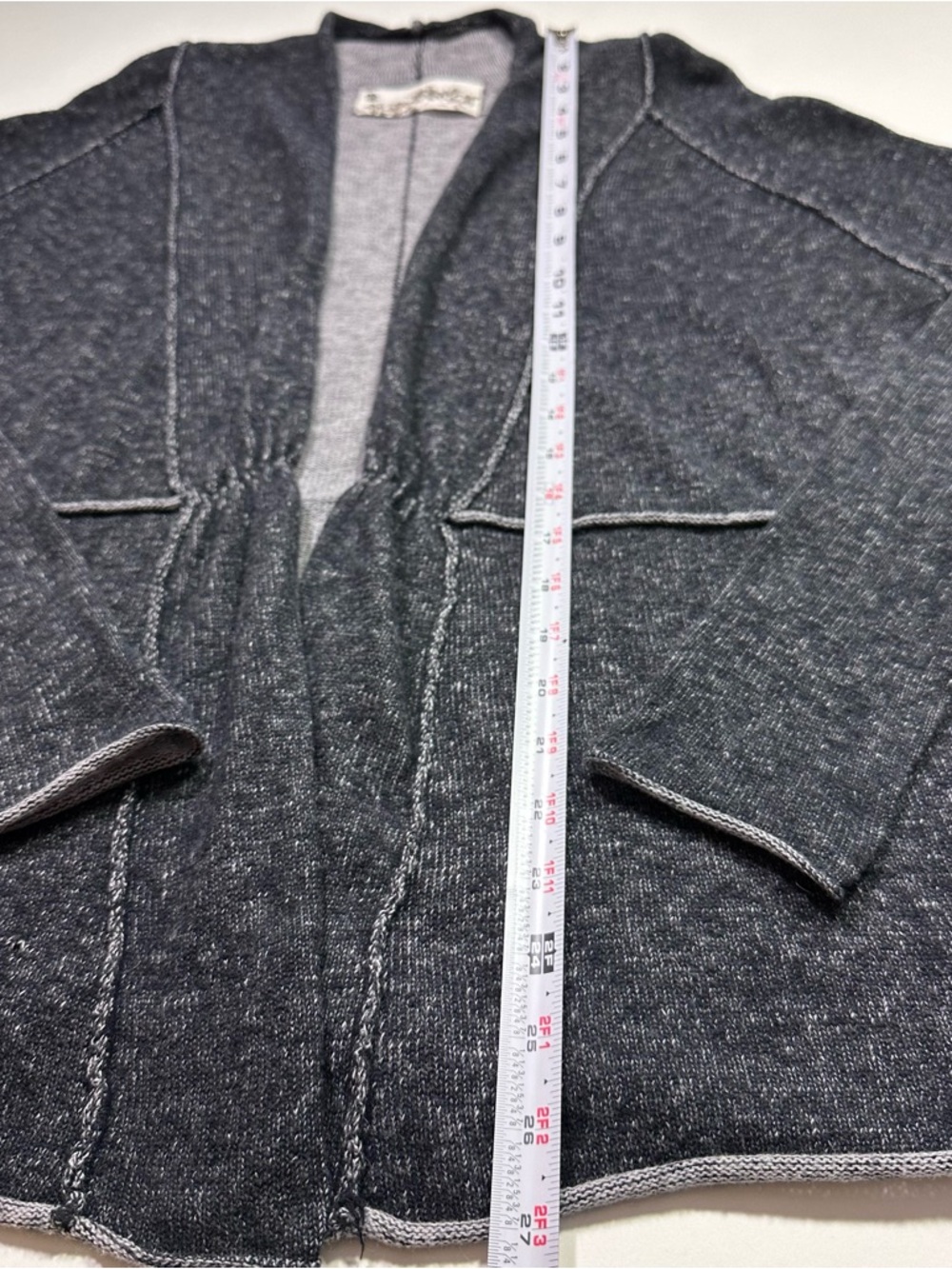 Aventura Clothing Cardigan Size L Gray Cotton Cashmere Open Front Lightweight - Picture 11 of 16
